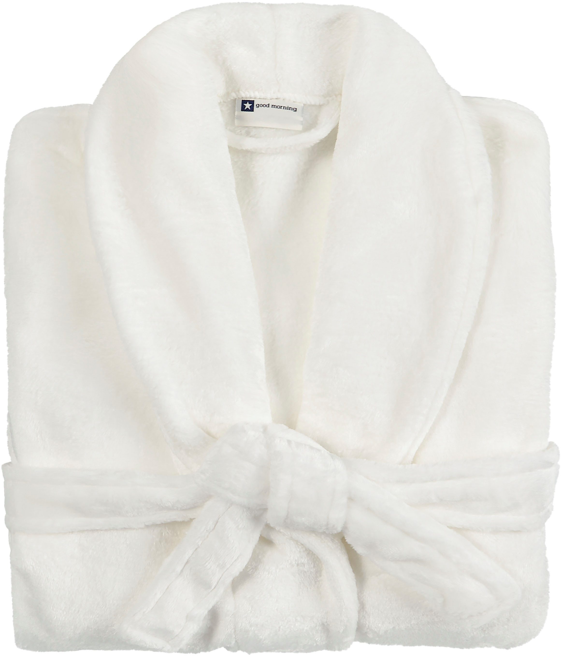 good morning Bademantel Good morning Bathrobe uni, Midilänge, Kunstfaser, Schalkragen, Gürtel, Schalkragen, Gürtel, Taschen, Damen & Herren, Velours, Glanz