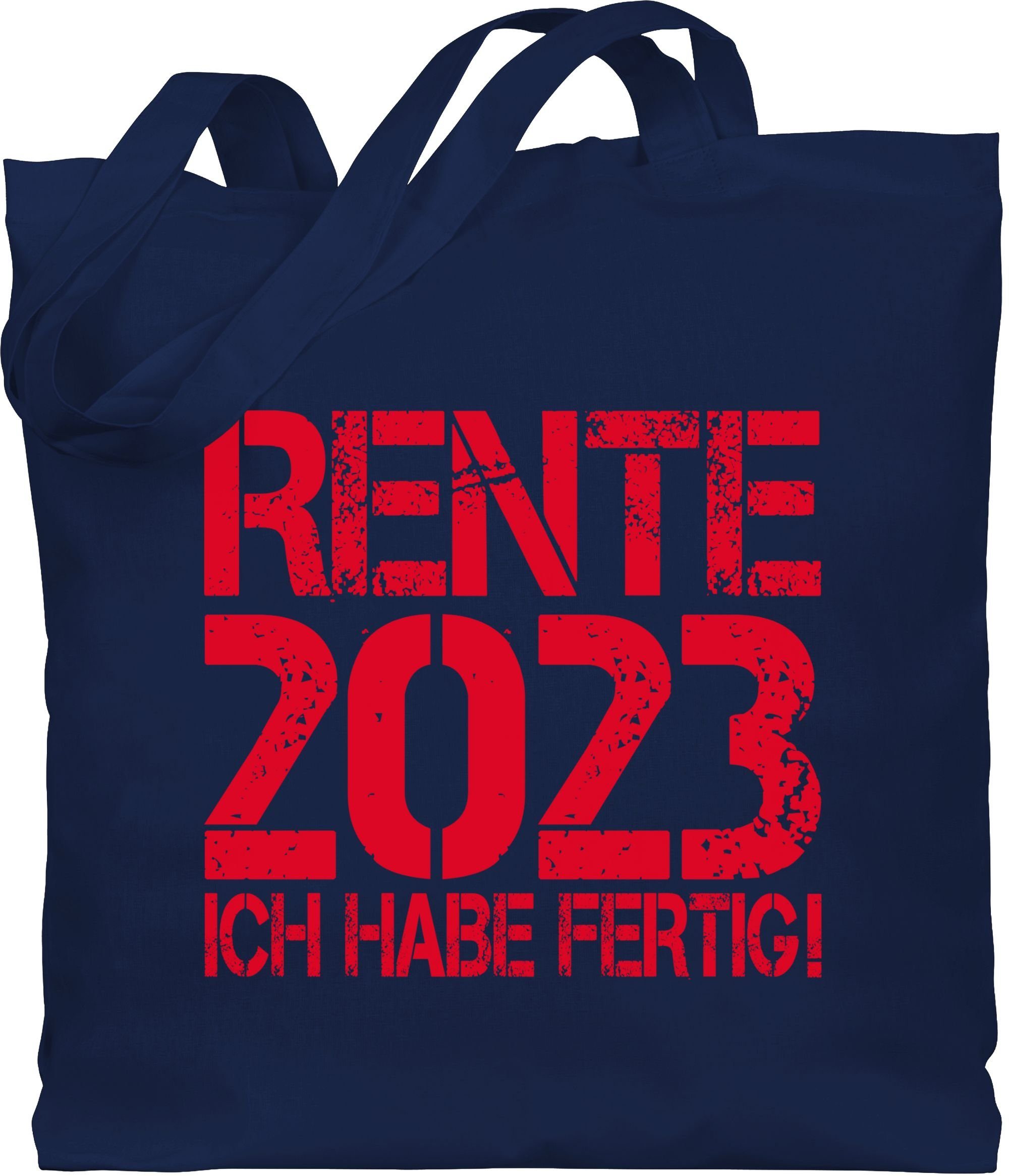 Shirtracer Umhängetasche Rente 2023 - Ich habe fertig!, Rentner Geschenk 1 Navy Blau