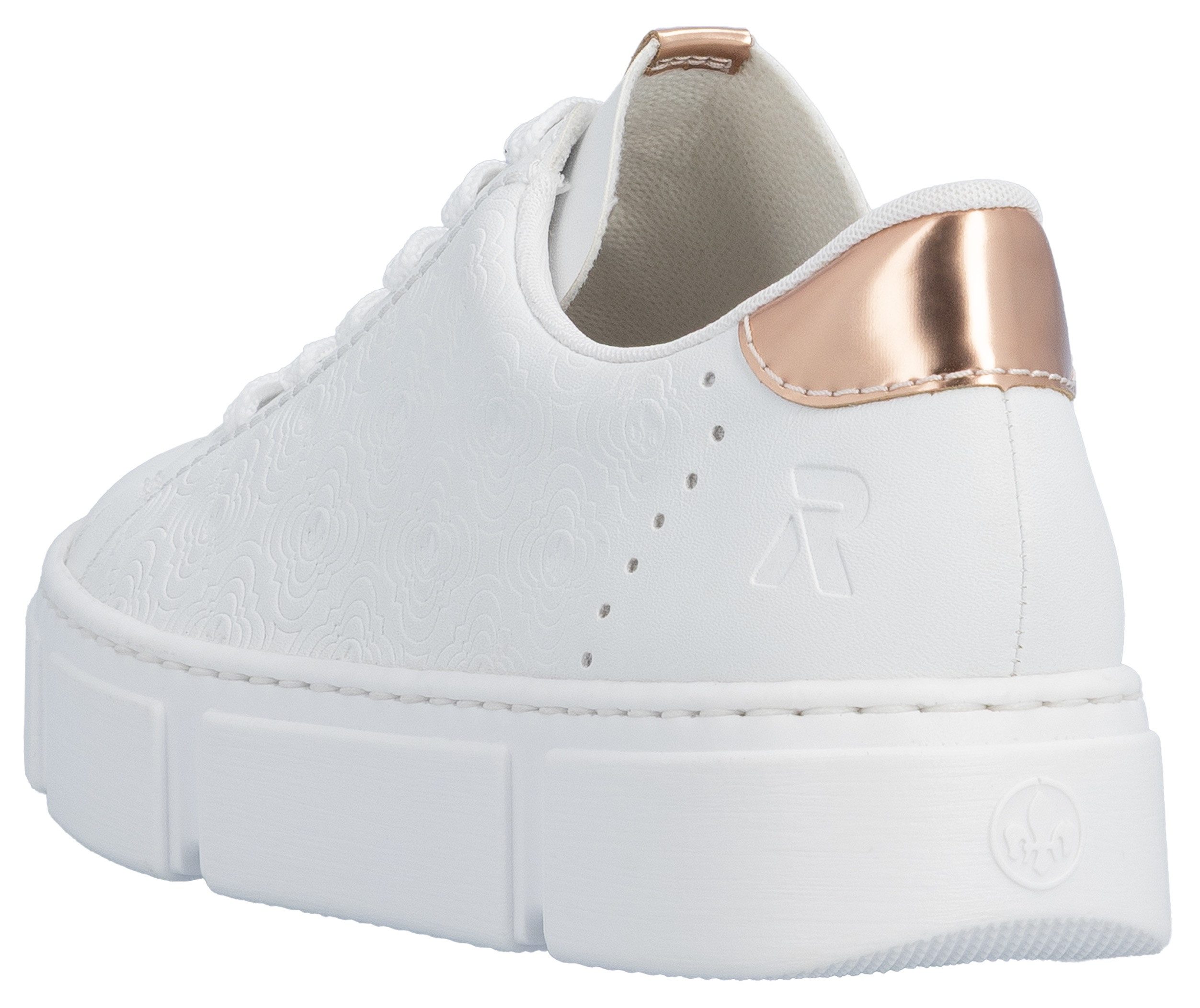 Rieker Plateausneaker mit metallicfarbenen Akzenten, Freizeitschuh, Halbschuh, Schnürschuh