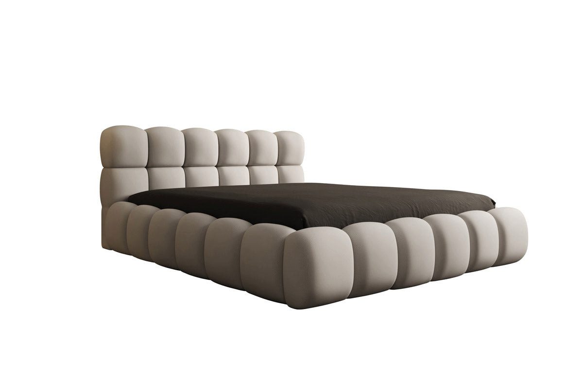 Luxusbetten24 Polsterbett Designer Polsterbett Boston Stoff, mit Stauraum