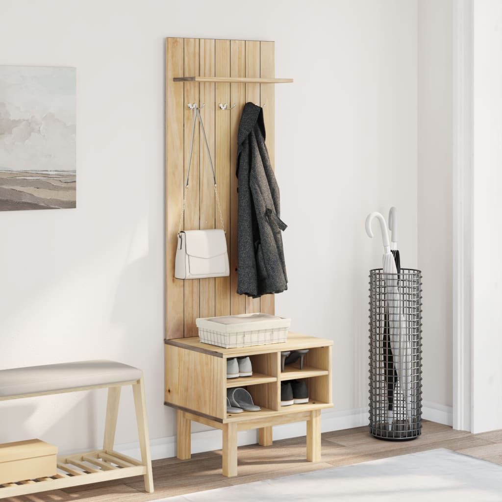 vidaXL Garderoben-Set Flurgarderobe OTTA 50x40x160 cm Massivholz Kiefer