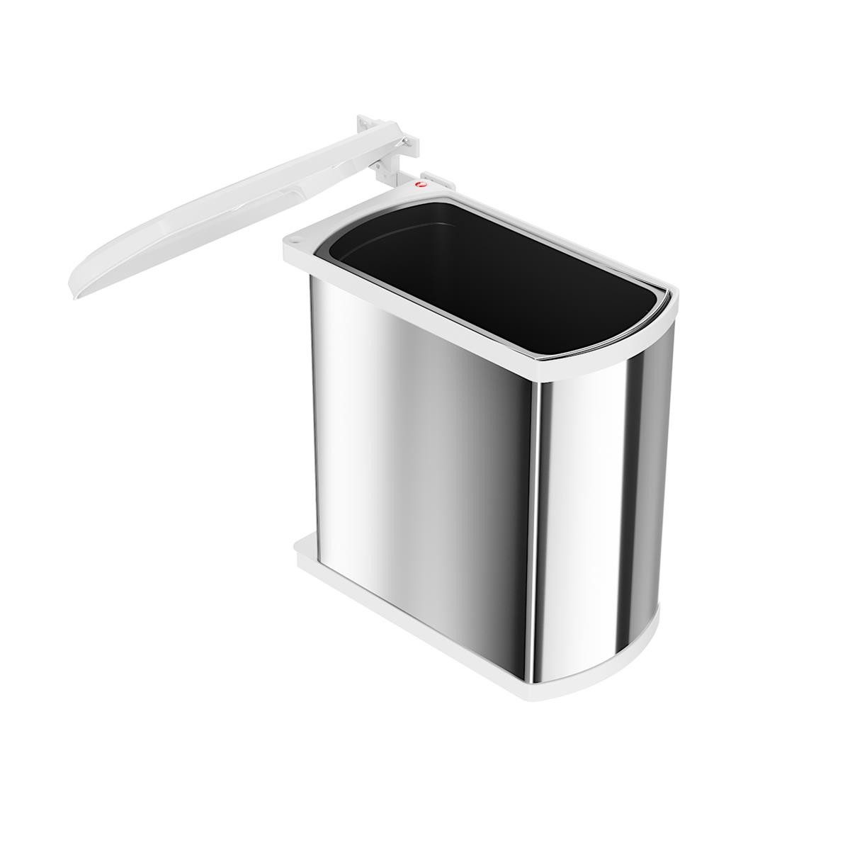 Hailo Einbaumülleimer Hailo Abfallsammler 3418901 MF Swing ws Uno 18 Liter Edelstahl weiß, Hailo Abfallsammler 3418901 MF Swing ws Uno 18 Liter Edelstahl weiß