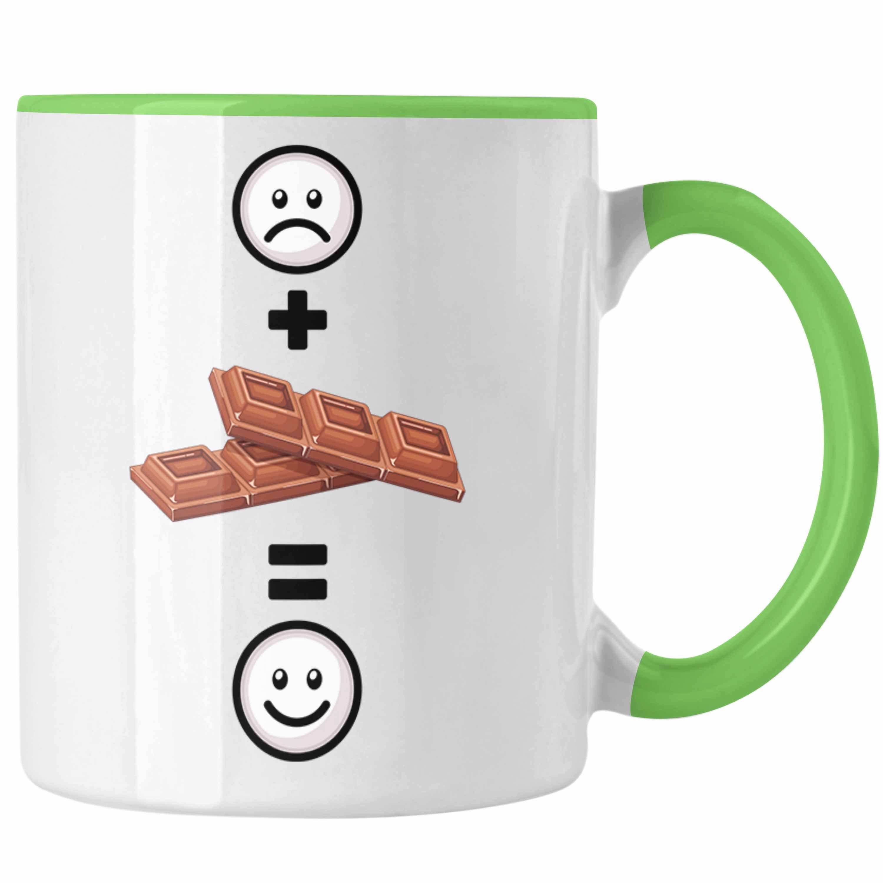 Trendation Tasse Schokolade Tasse Geschenk für Schoko-Liebhaber Lustige Geschenkidee :( Grün