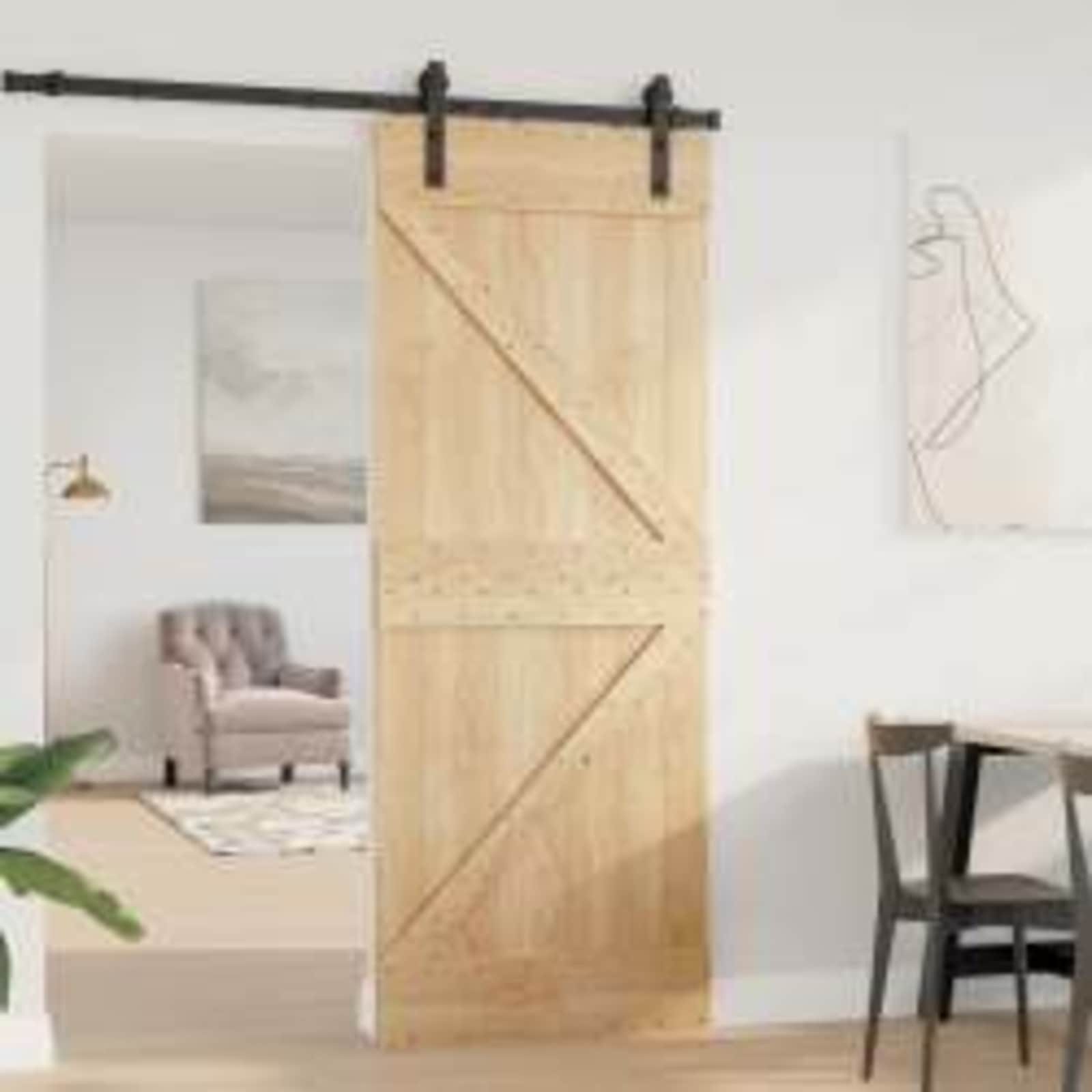 vidaXL Schiebetür Tür NARVIK 80 x 210 cm Massivkiefer (Unbehandelt) Natur (1-St)