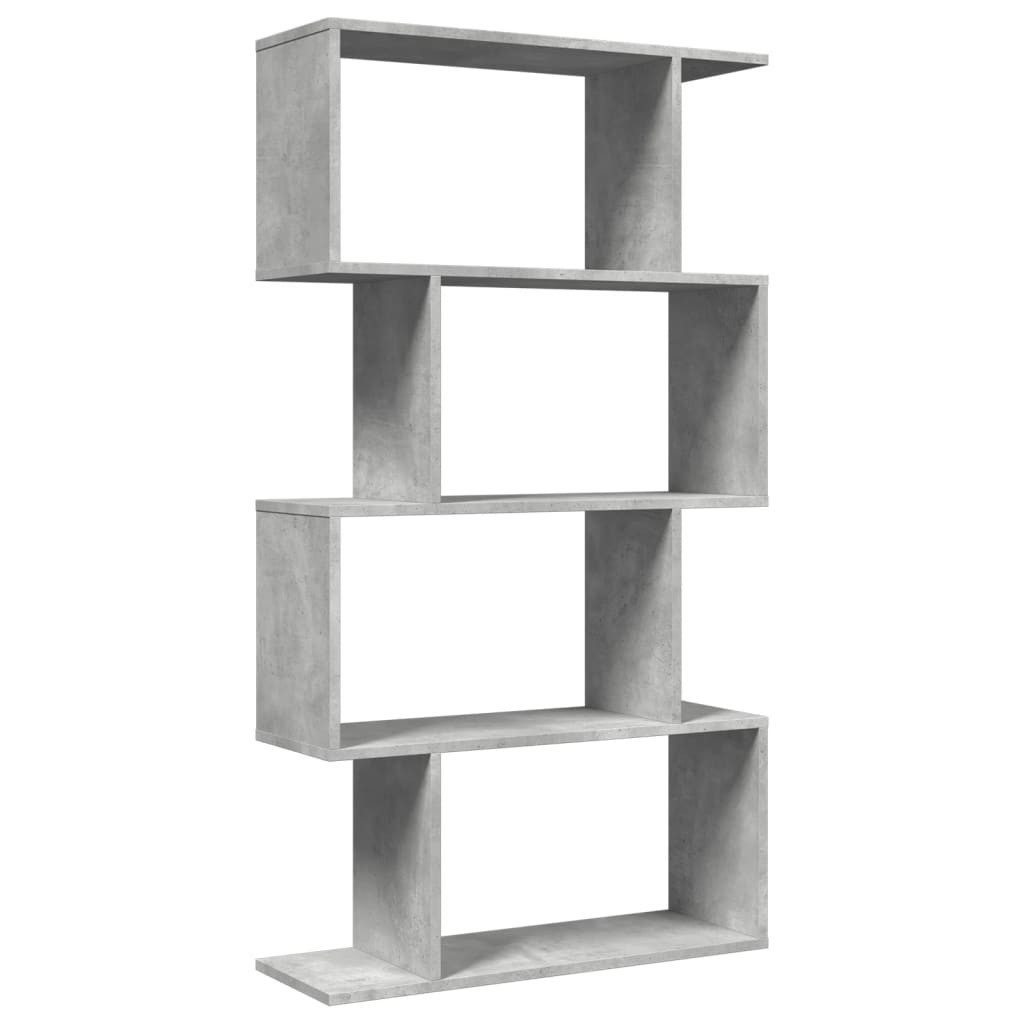 vidaXL Bücherregal Raumteiler-Bücherregal 4 Böden Betongrau günstig online kaufen