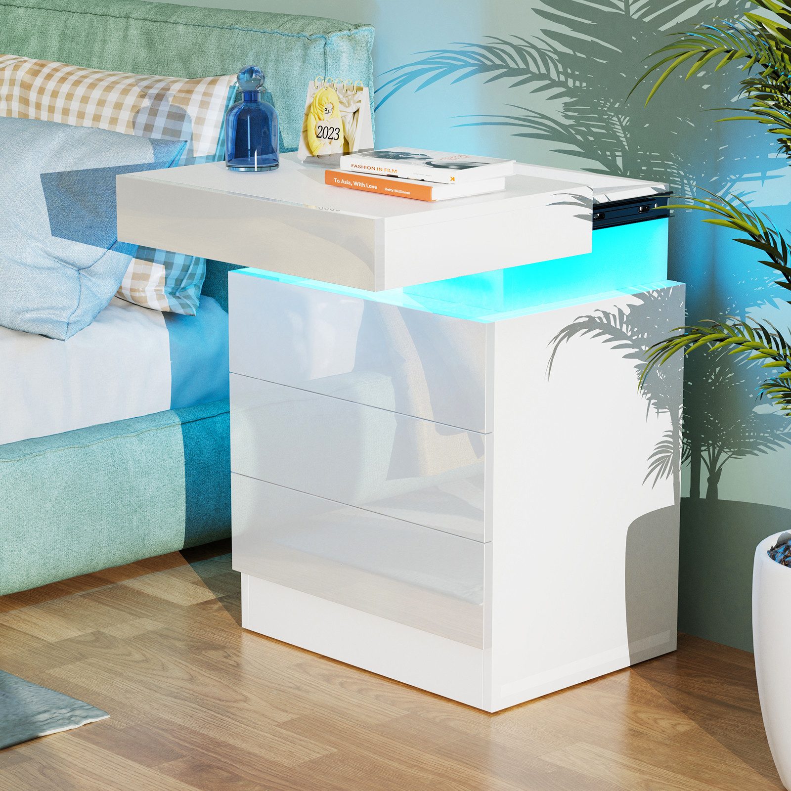 JEOBEST Nachttisch Nachtschrank mit 3 Schubladen, günstig online kaufen