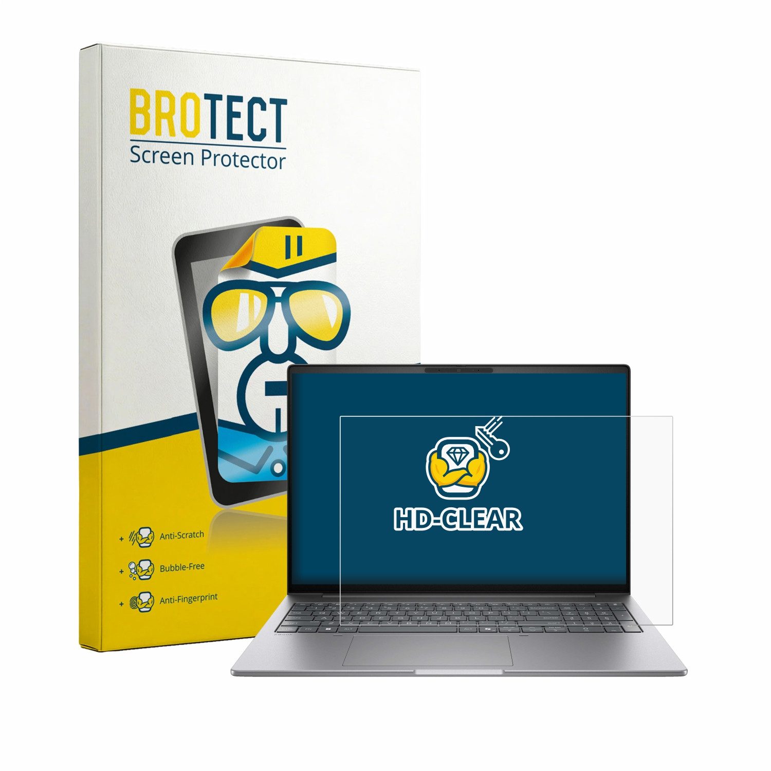 BROTECT Displayschutzfolie Schutzfolie für HP Zbook 8 G2i 16", Displayschutz Schutz Folie Klar Transparent
