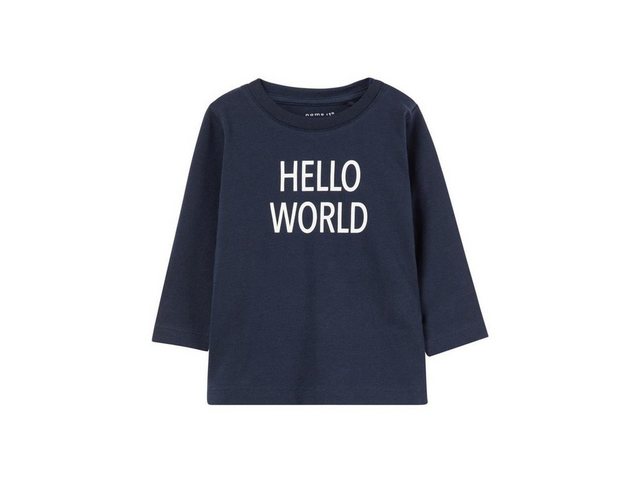 Name It Longsleeve Name It Mädchen Shirt Print Hello World blau (1 tlg) sportlicher Schnitt, mit Frontprint  - Onlineshop Otto