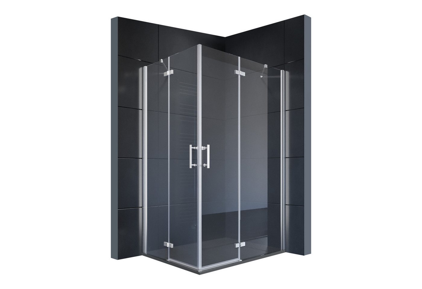 Thumbnail - SONNI Eckdusche Duschkabine für Badewanne, Sicherheitsglas, Scharniertür, Dusche, BxT: 80x80 cm, 195cm Sicherheitsglas, ...