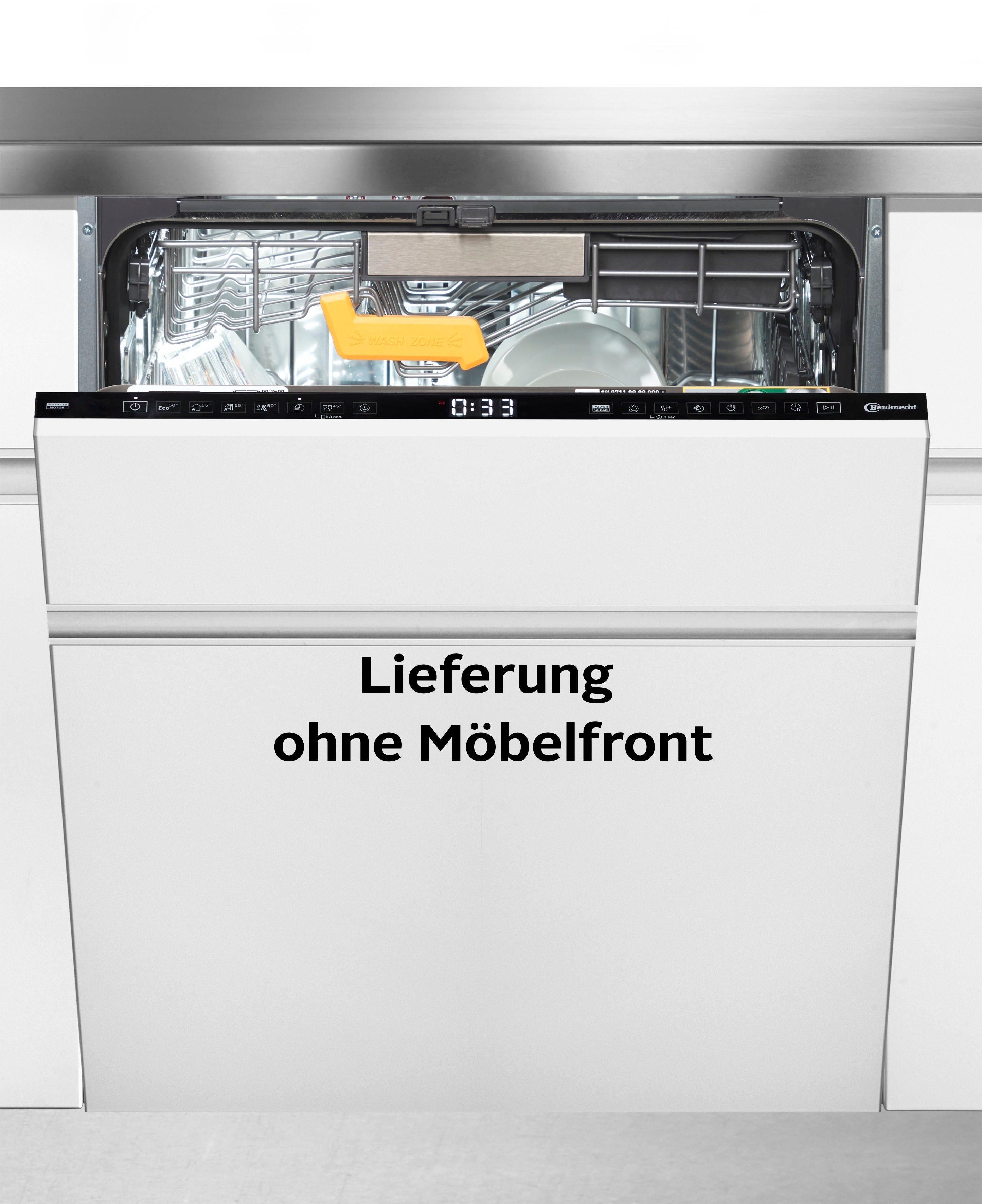 BAUKNECHT vollintegrierbarer Geschirrspüler B8I HF58 TUC, 14 Maßgedecke, SpaceClean – die 3. Schublade für hohe Gläser und Müslischalen