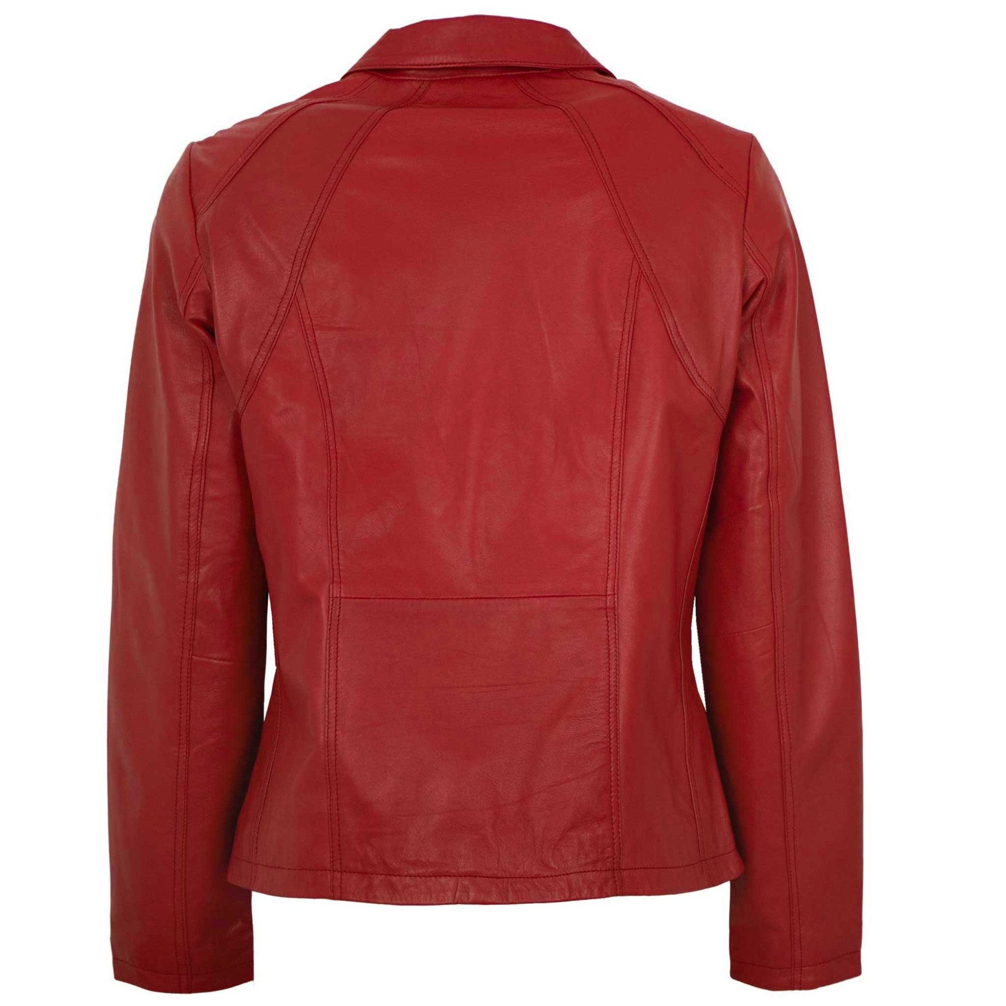 Maddox Lederjacke Diana MADDOX - Damen Lederjacke Lammnappa rot – Bild 3 von 5
