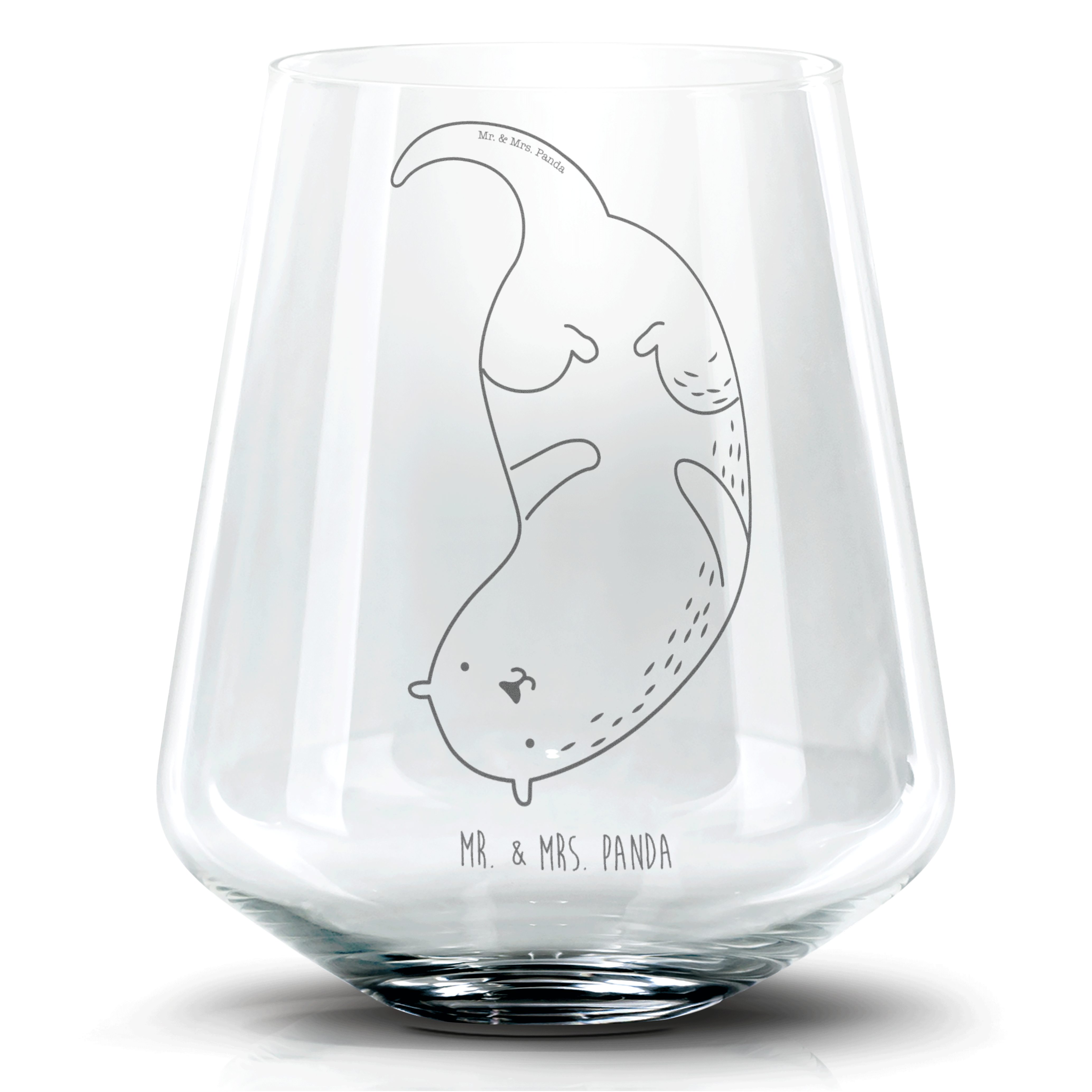 Mr. & Mrs. Panda Cocktailglas Otter Kopfüber Transparent Geschenk