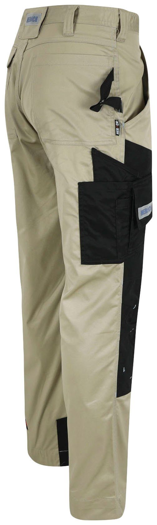 Capua mehrere leicht Hose beige Stretch, Arbeitshose Viele Taschen, Coolmax® Herock mit -Techn.; Farben