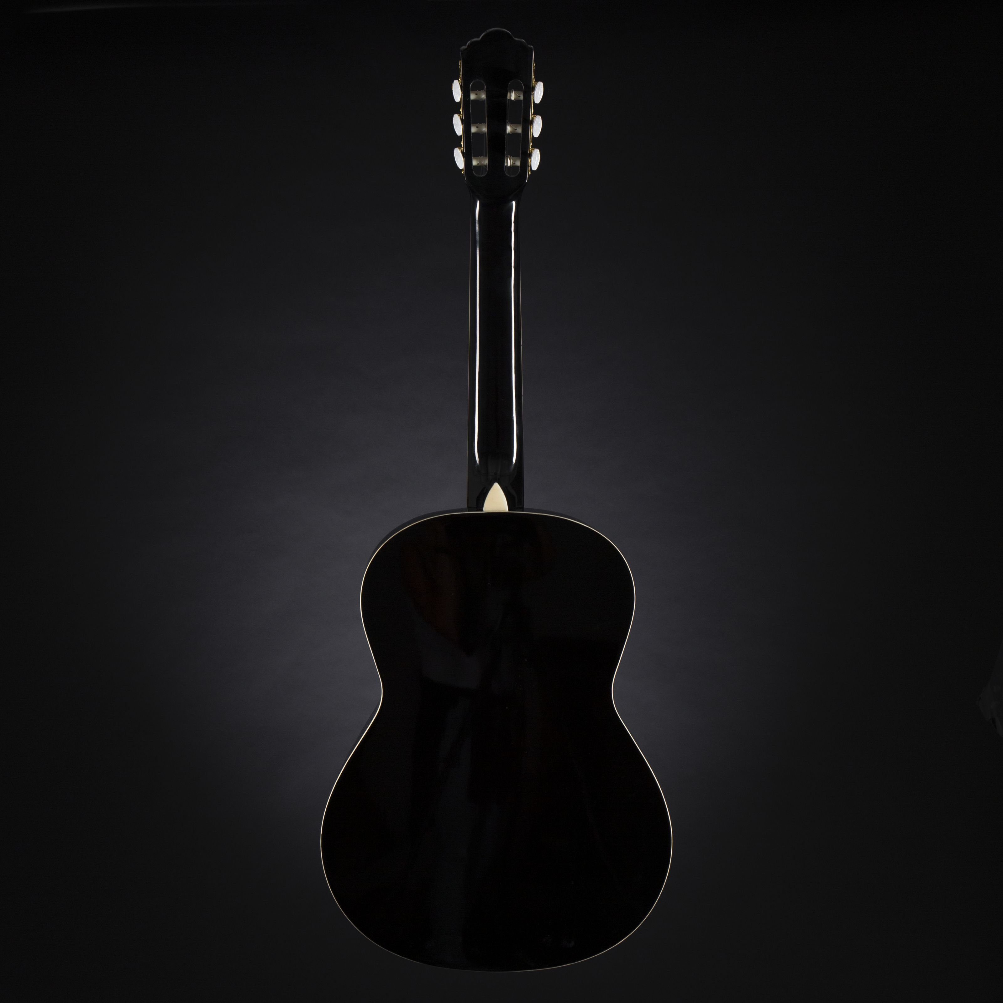 Almeria Konzertgitarre, CG-390 4/4 Konzertgitarre Schwarz Hochglanz Finish Massive Linde Decke Selected Hardwood Hals Composite Griffbrett 19 Bünde 650 mm Mensur Chrom Hardware, Konzertgitarren, 4/4 Konzertgitarren, CG-390, Konzertgitarre, Massive Linde Decke