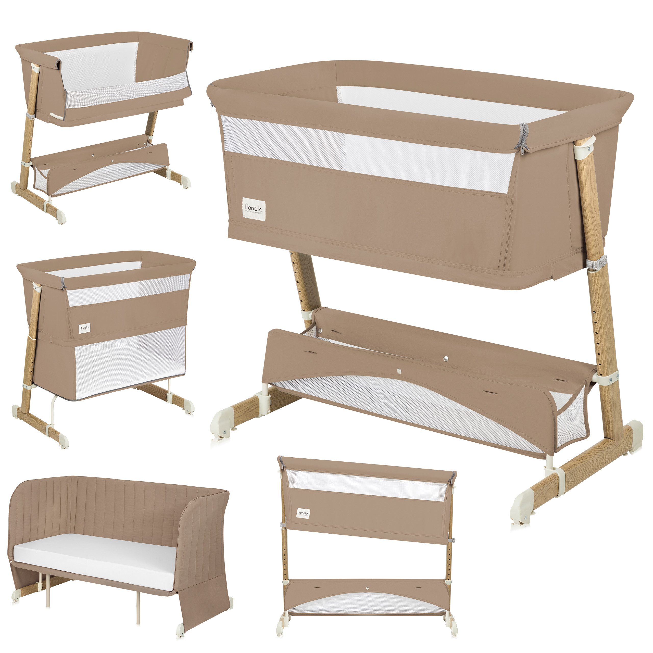 lionelo Baby-Reisebett THOMI PLUS, 5-in-1-Bett/Sofa/7 Verstellstufen/2 Rollen