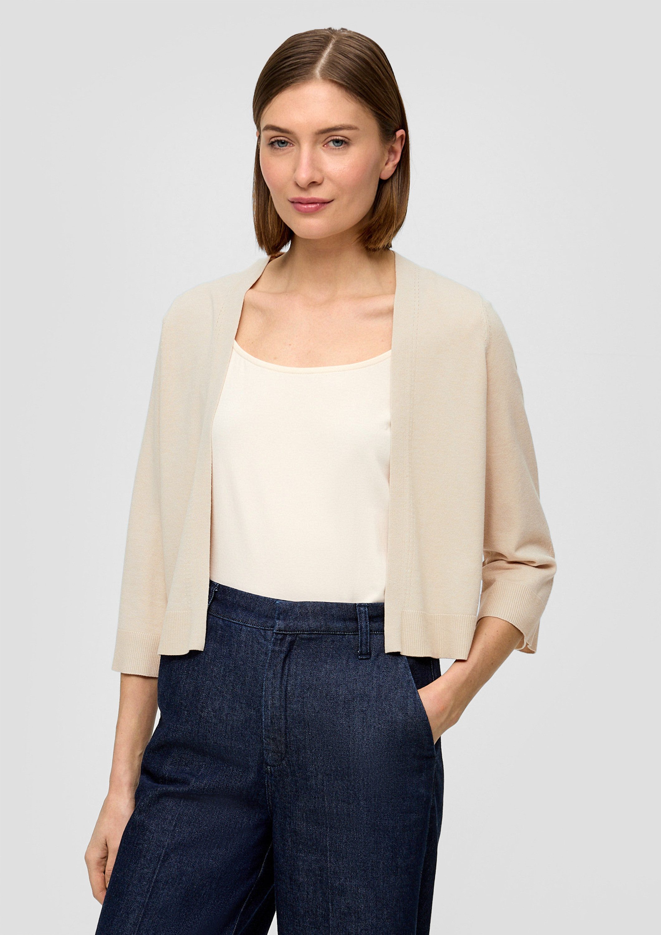 s.Oliver Cardigan Strickjacke Kurze Strickjacke mit 3/4-Ärmel günstig online kaufen