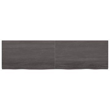 furnicato Tischplatte Dunkelbraun 220x60x(2-4)cm Massivholz Eiche