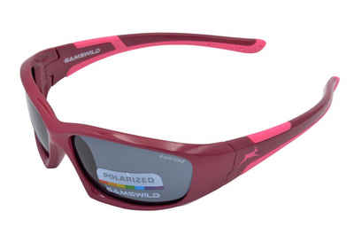 Gamswild Sonnenbrille UV400 GAMSKIDS Jugendbrille 5-12 Jahre Kinderbrille Mädchen Jungen kids Modell WJ5821 in beere, blau, weiß, schwarz-grün, rot-grau