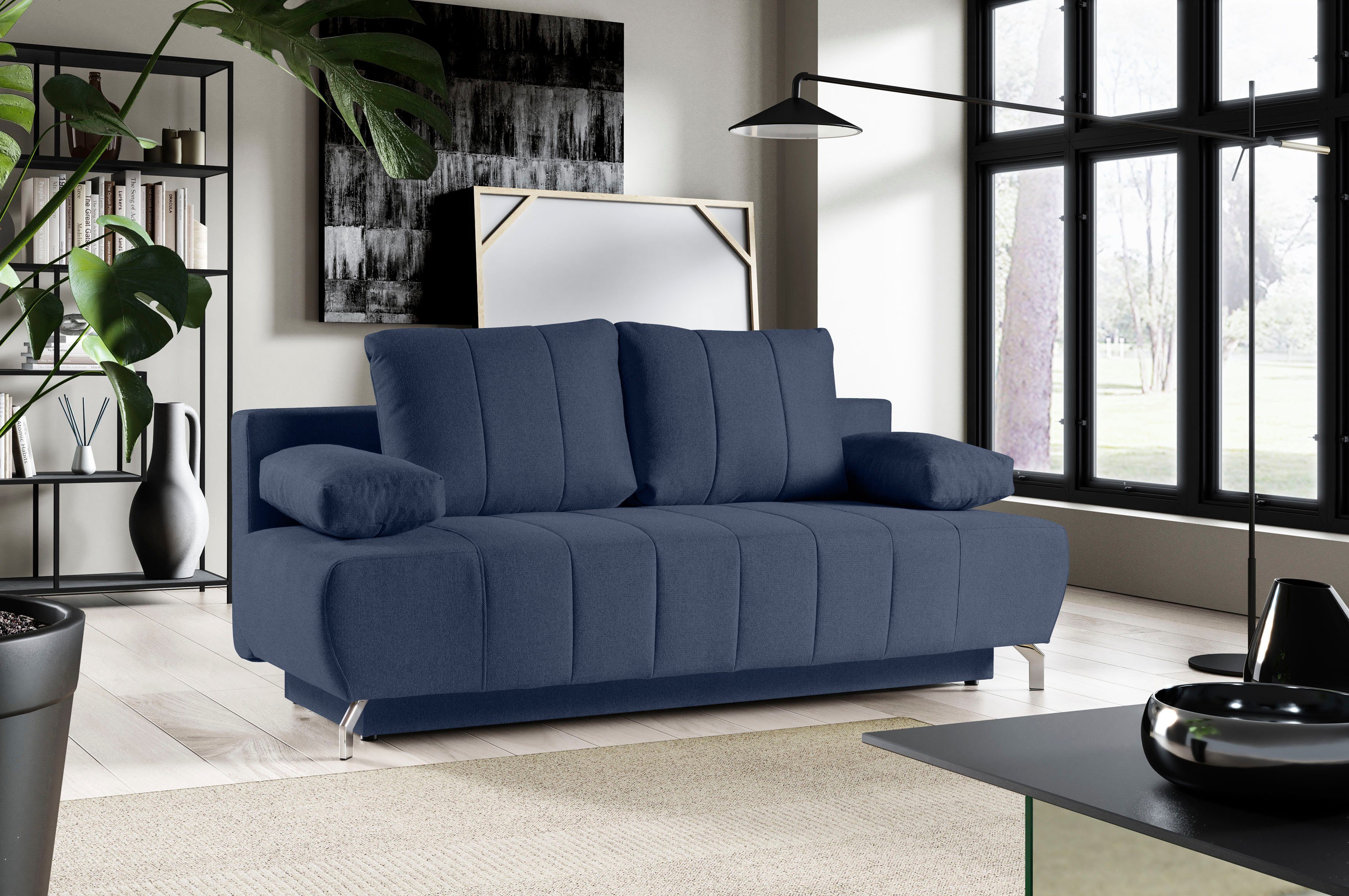 WERK2 Schlafsofa & 2-Sitzer Schlafcouch Troya, und Federkern Sofa mit Bettkasten