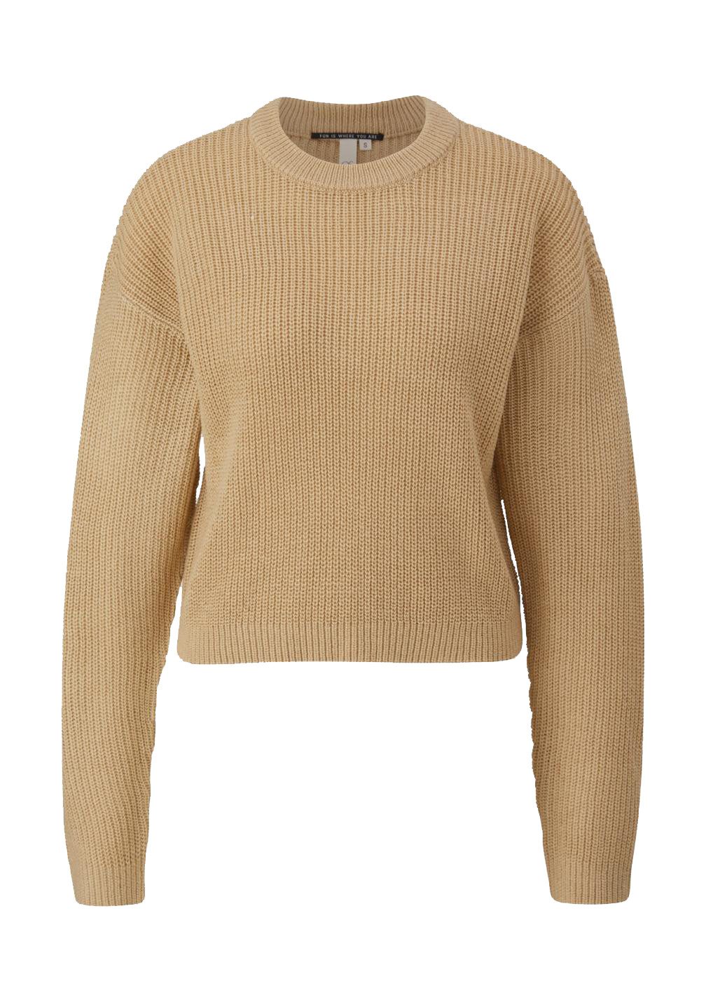 QS Rundhalspullover Basic (1-tlg) Rundhals, langarm, Strick, Relaxed fit günstig online kaufen