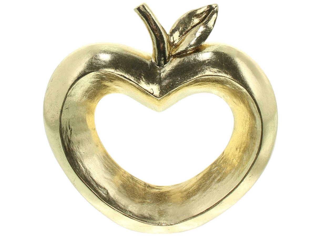 Frank Flechtwaren Dekofigur Birne gold mit 26cm oder Apfel mit Herz gold, 17cm hoch
