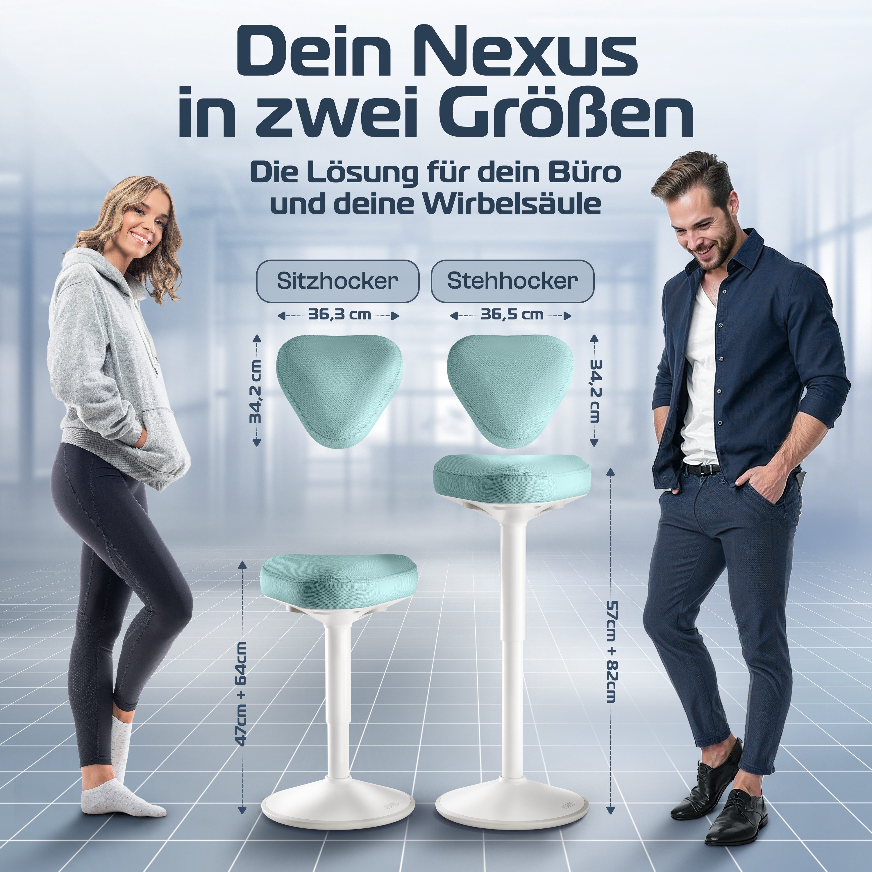 CLOUVOU Arbeitshocker Nexus Bürohocker - Ergonomischer Hocker Büro -, höhen günstig online kaufen