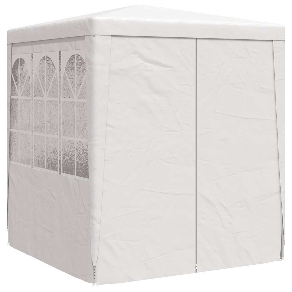 furnicato Partyzelt Weißes 2 x 2 x 2,4 m mit Stahlrahmen und Seitenwänden, UV-beständiger Gartenpavillon mit Fenstern und Reißverschluss-Tür – Bild 3 von 5