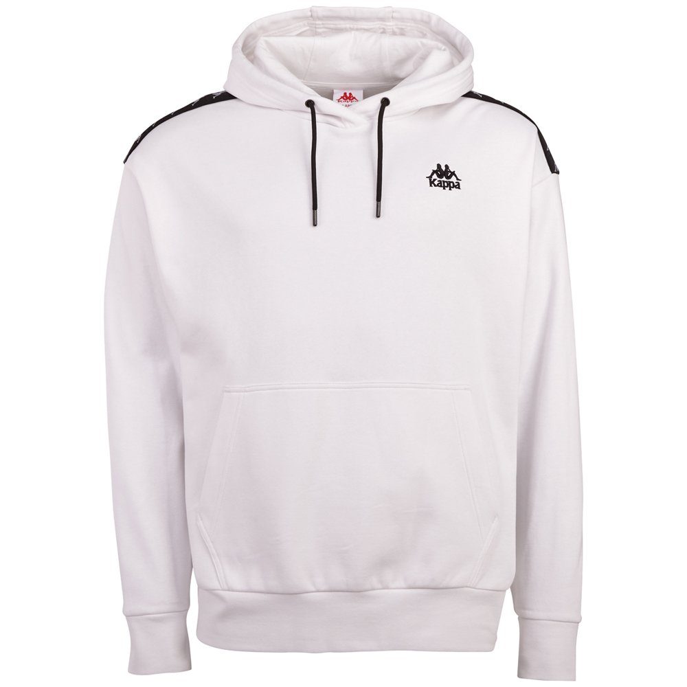 Kappa Kapuzensweatshirt mit hochwertigem Jacquard-Logoband an den Schultern bright white