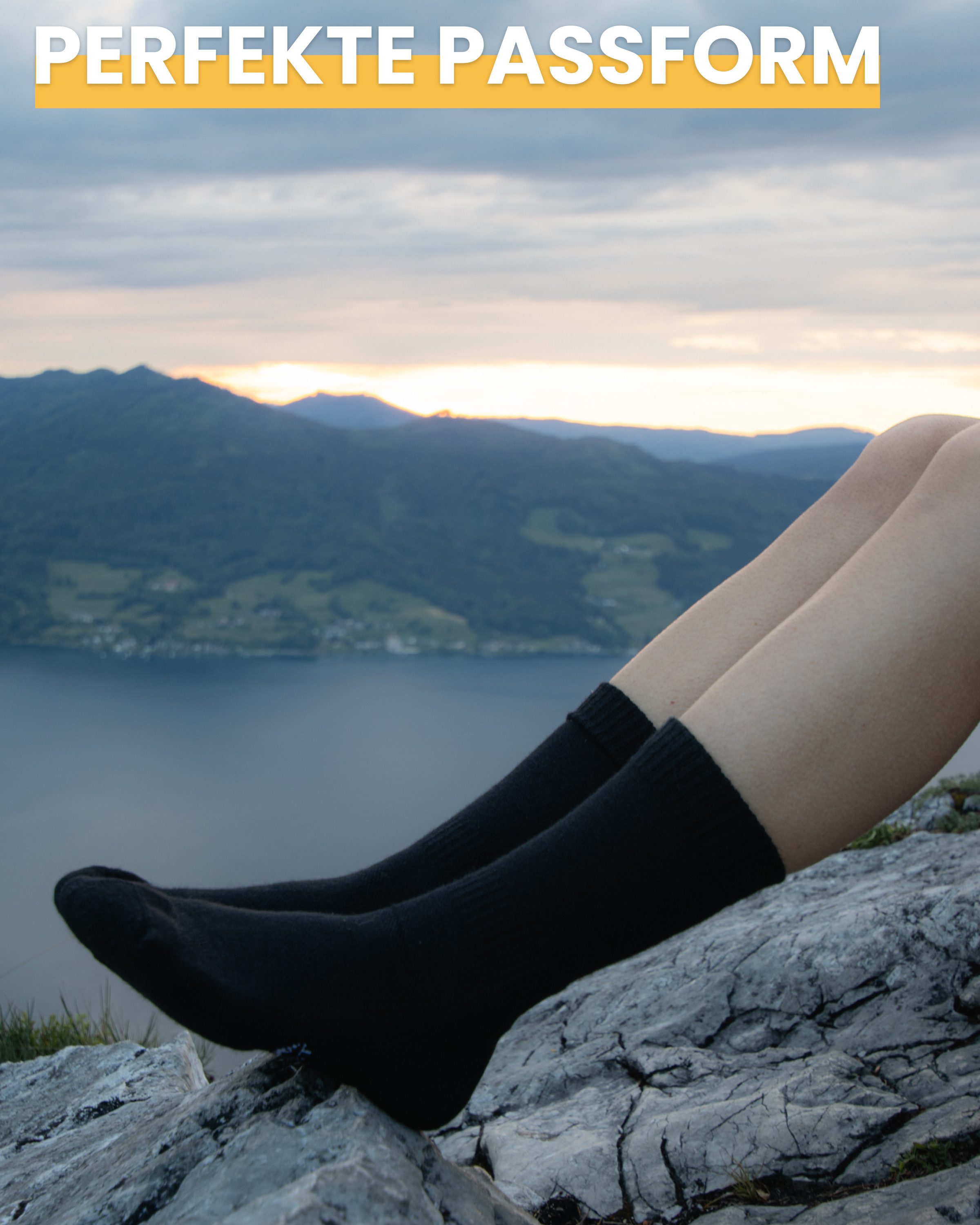 Alpenwert Wandersocken Socken mit Merinowolle für Damen & Herren Socken Arbeit, Wandern (2 Paar) Anti-Schweiß-Geruch, Antibakteriell