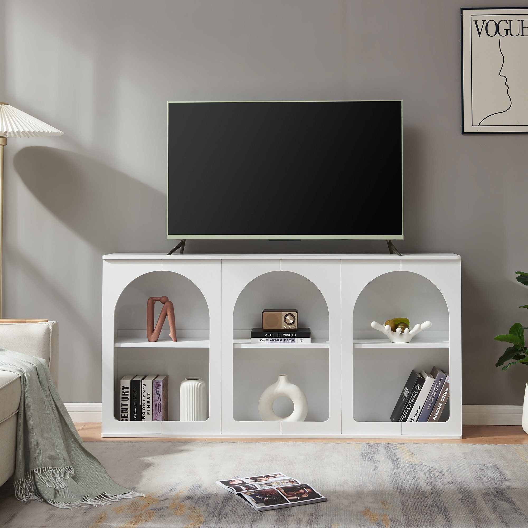 en.casa Sideboard, »Trorhun« mit 6 offenen günstig online kaufen