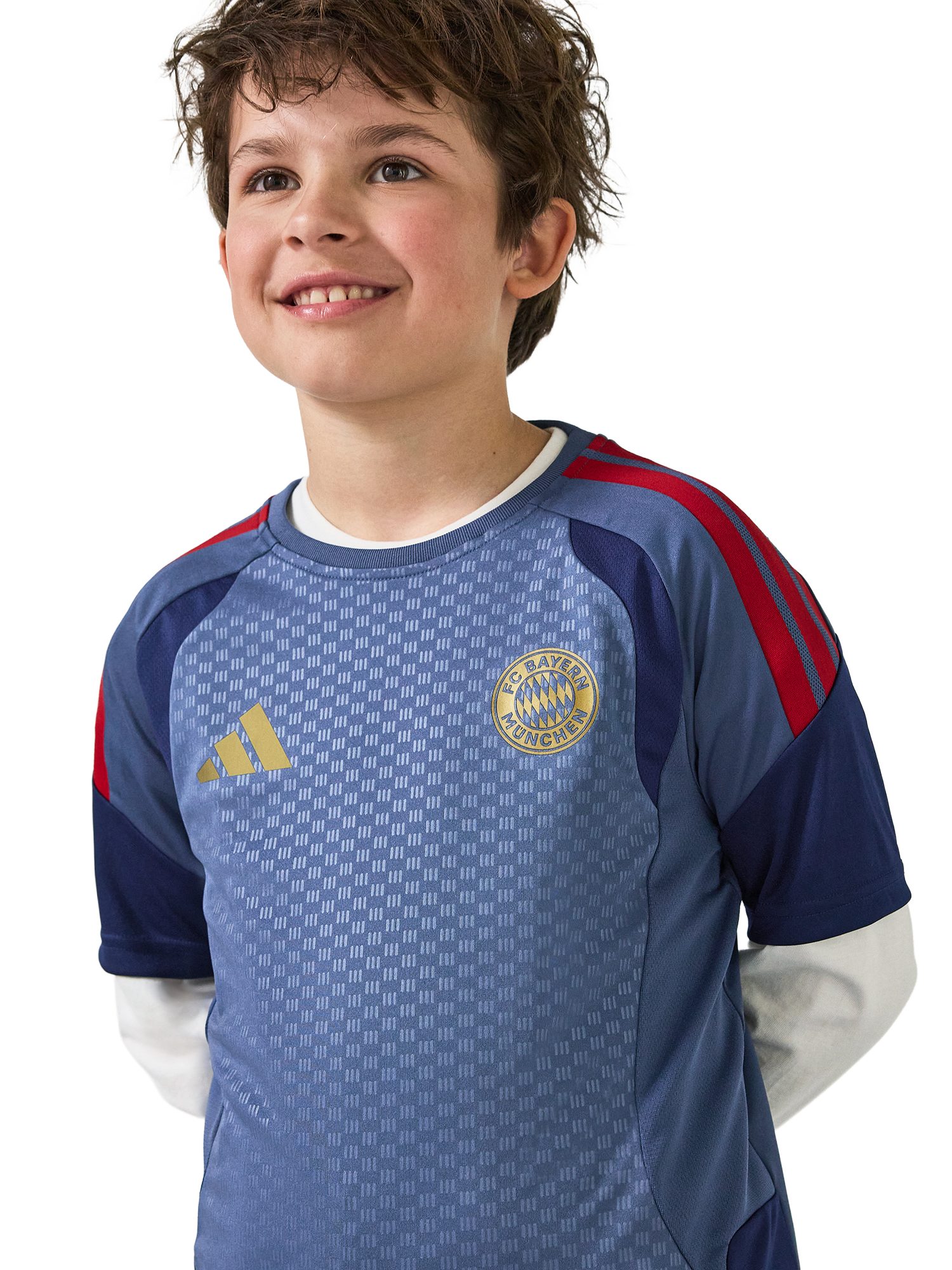 adidas Performance T-Shirt FC Bayern München, Trainingsshirt Teamline, Kinder, Blau – Bild 4 von 5