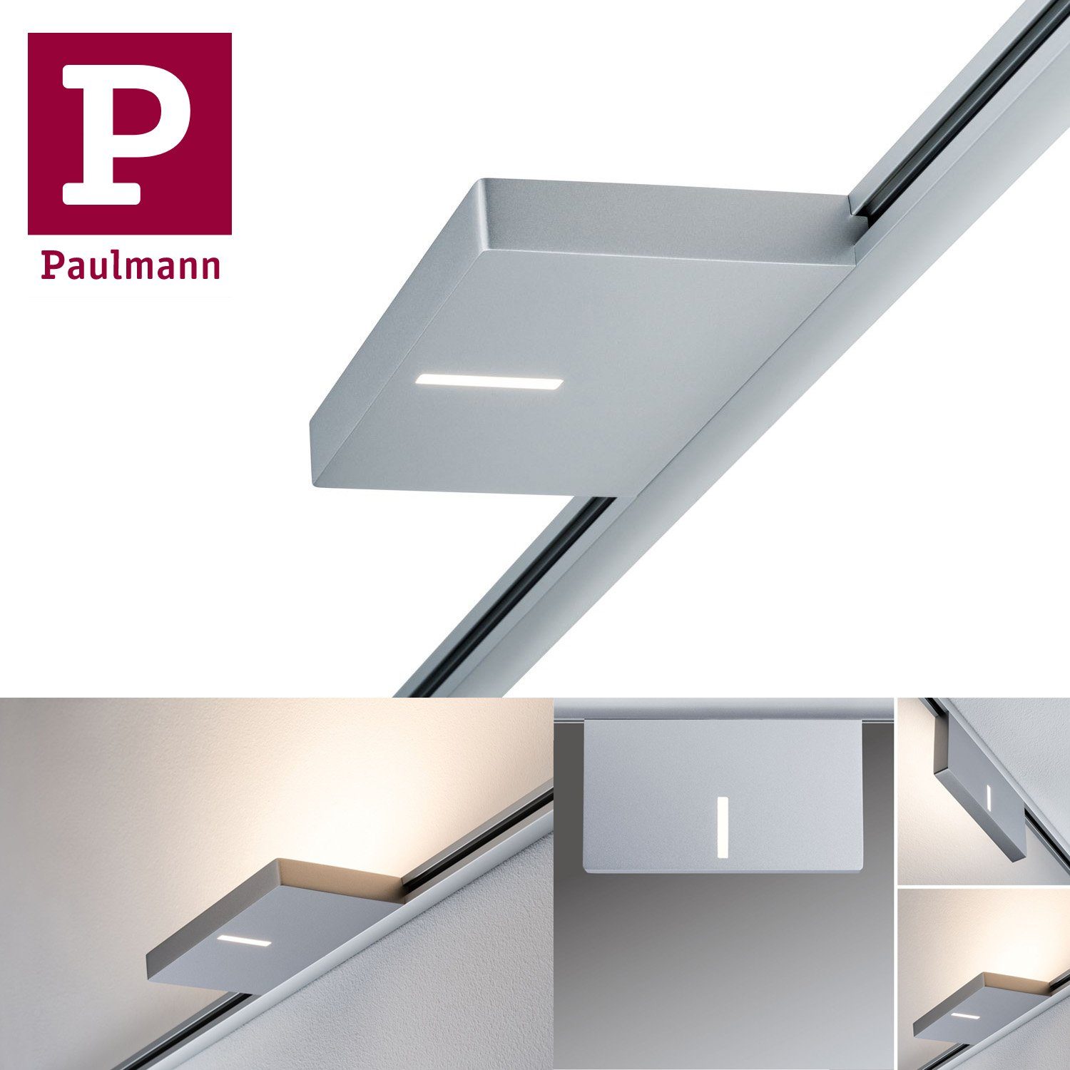Paulmann Deckenleuchten Paulmann URail Spot Uplight Case 16W Chrom matt 230V Metall, Paulmann URail Spot Uplight Case 16W Chrom matt 230V Metall