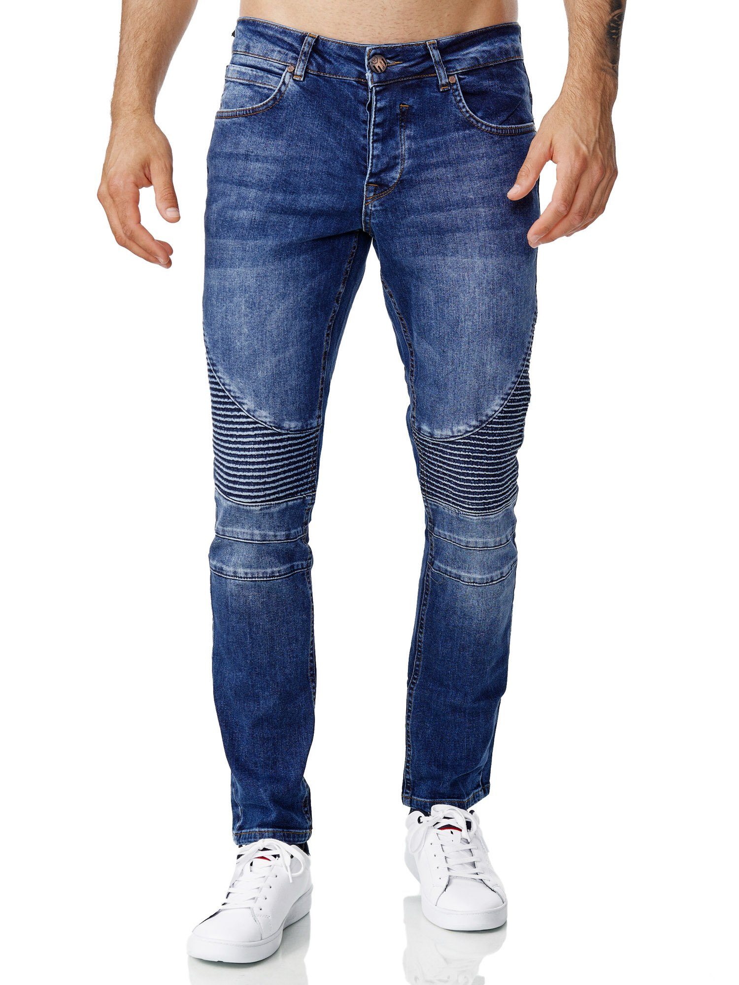 Tazzio Slim-fit-Jeans 16517 in cooler Biker-Optik