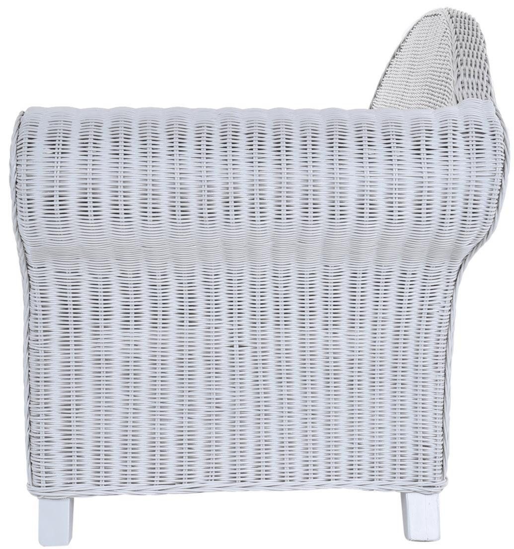 Krines Home Recamiere Rattan Recamiere Elegance Rattanliege Chaiselongue Rechts mit Polster, Wintergarten, Lounge