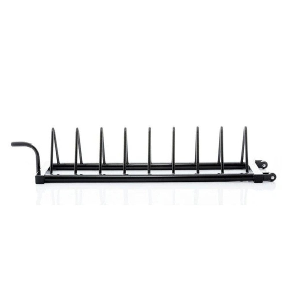 Muscle Power Hantelscheibenständer Bumper Plates - 8 Plätze - Transportrollen - Bis 250 kg belastbar - Sc