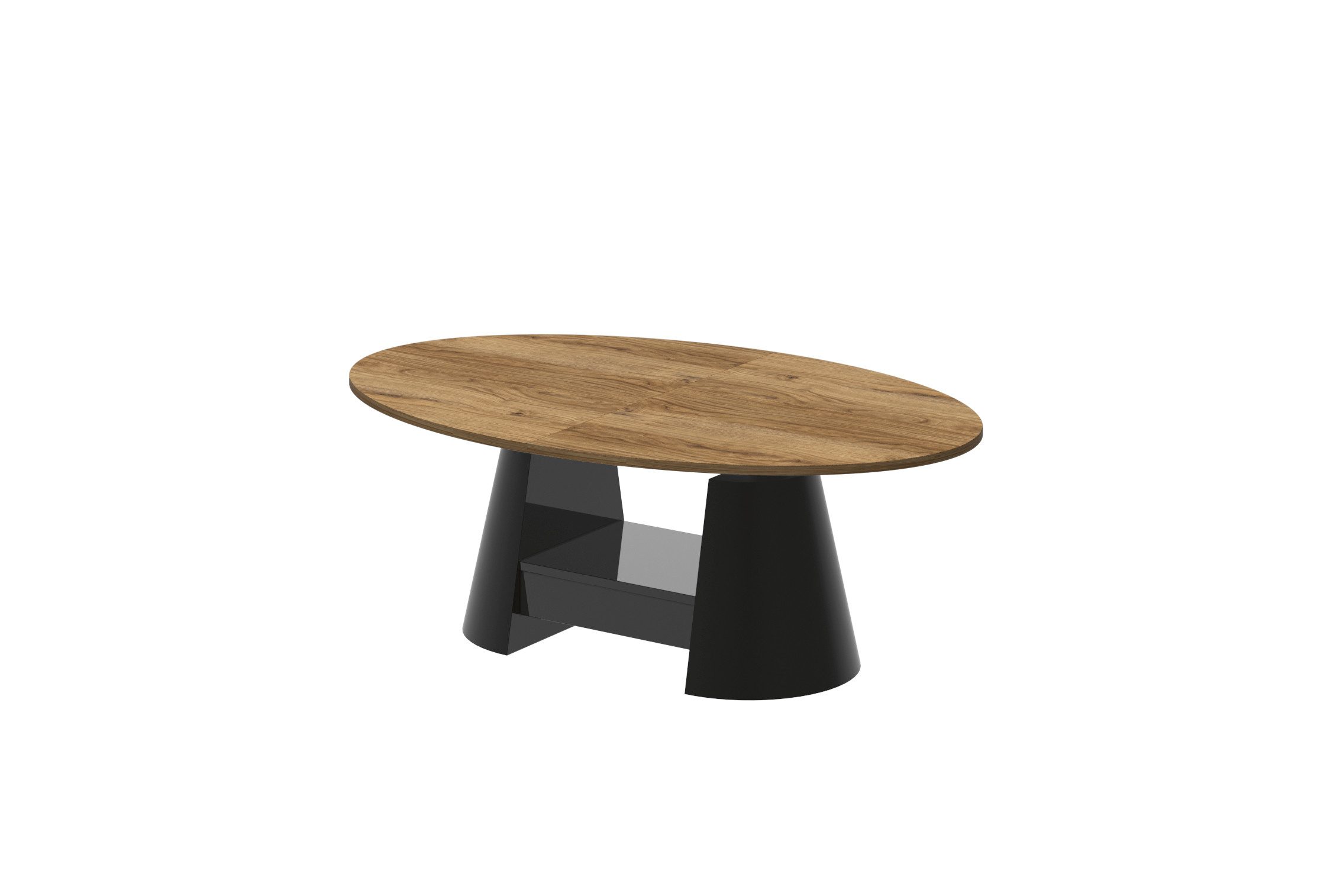 designimpex Couchtisch Calabrio oval höhenverstellbar ausziehbar Schublade Tisch Esstisch, Funktionstisch, Wohnzimmertisch, Tisch, Esstisch, Sofatisch