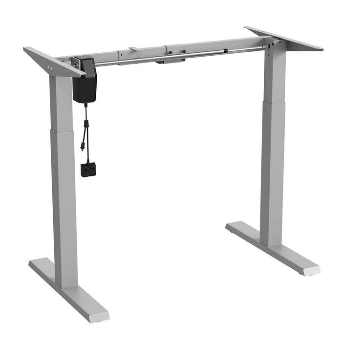 Maclean Brackets Schreibtisch ER-403 Sitz-Steh-Schreibtisch Tischgestell Weiß/Schwarz/Grau