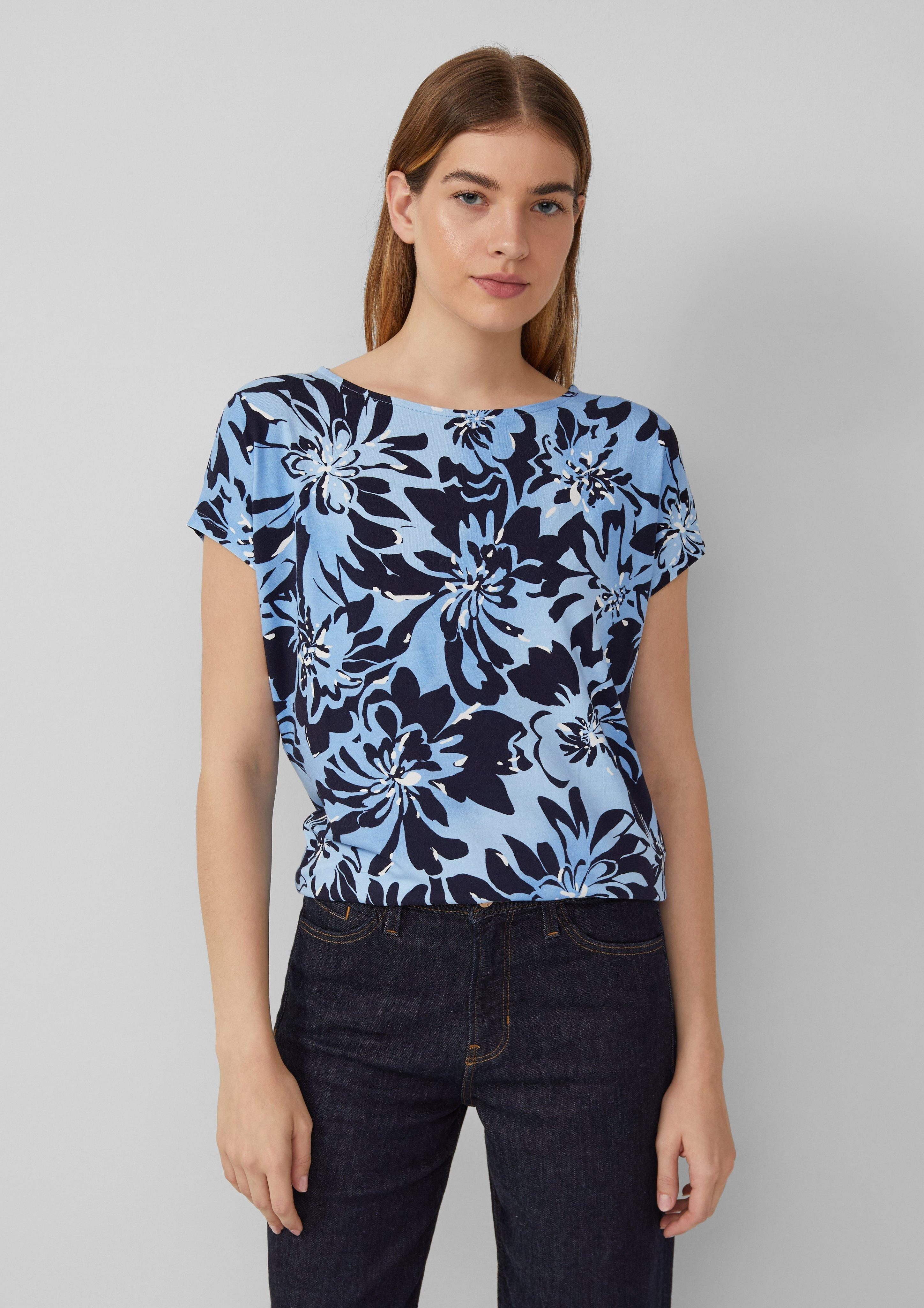 s.Oliver Shirttop Fließendes Jersey-Shirt mit überschnittenen günstig online kaufen
