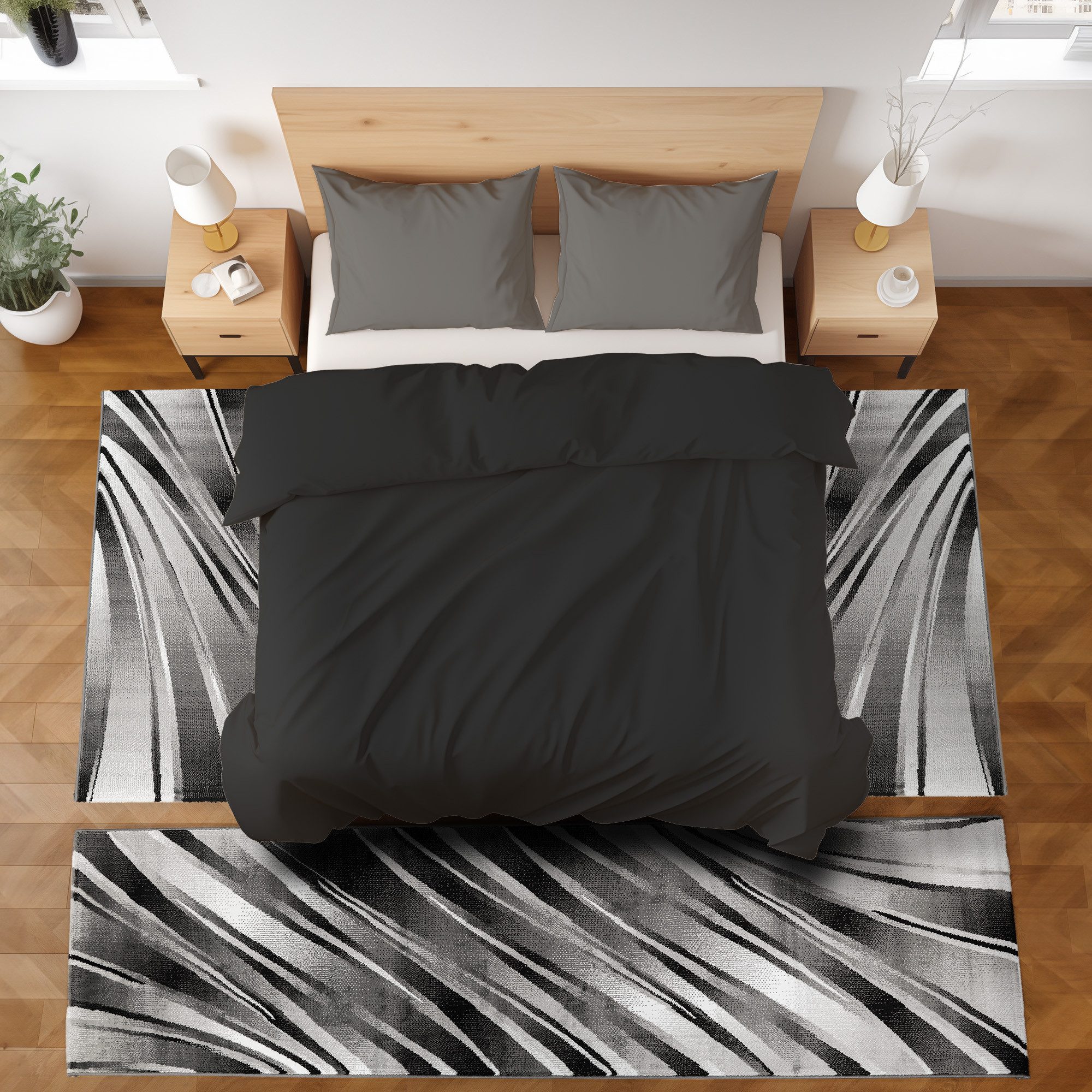 SIMPEX24 Kurzflor-Bettumrandung Abstrakt Wellen Design, Höhe günstig online kaufen