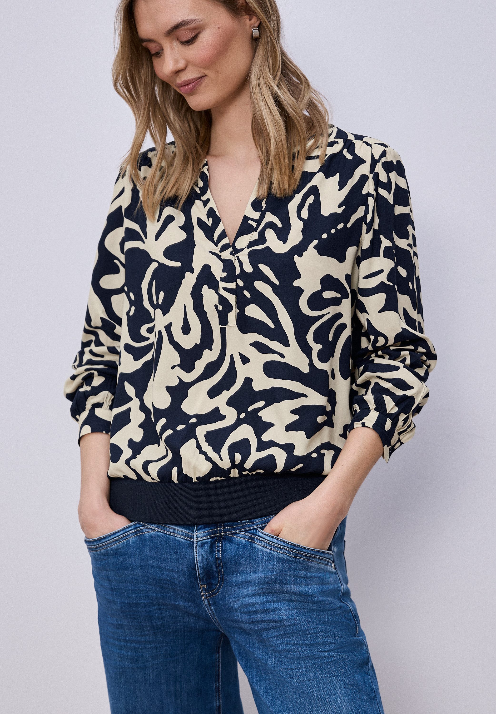 STREET ONE Langarmbluse mit All-Over Print