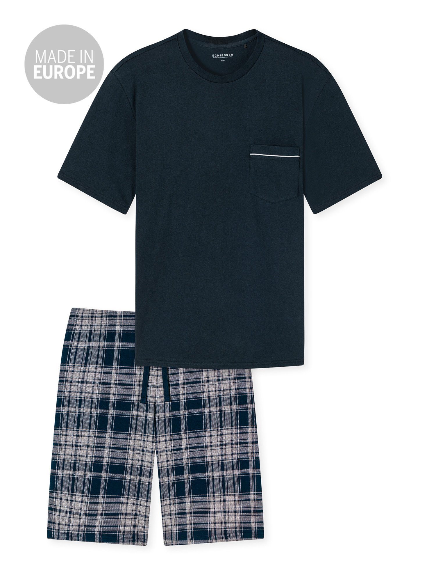 Pyjama Fit Schiesser Comfort dunkelblau