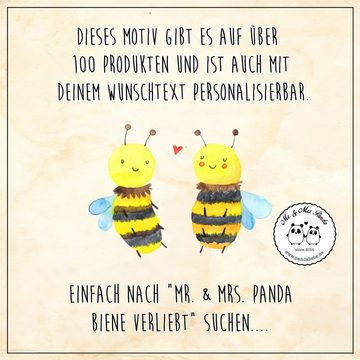 Mr. & Mrs. Panda Weißweinglas Biene Verliebt - Transparent - Geschenk, Geschenk für Weinliebhaber, Premium Glas, Premium Gravur