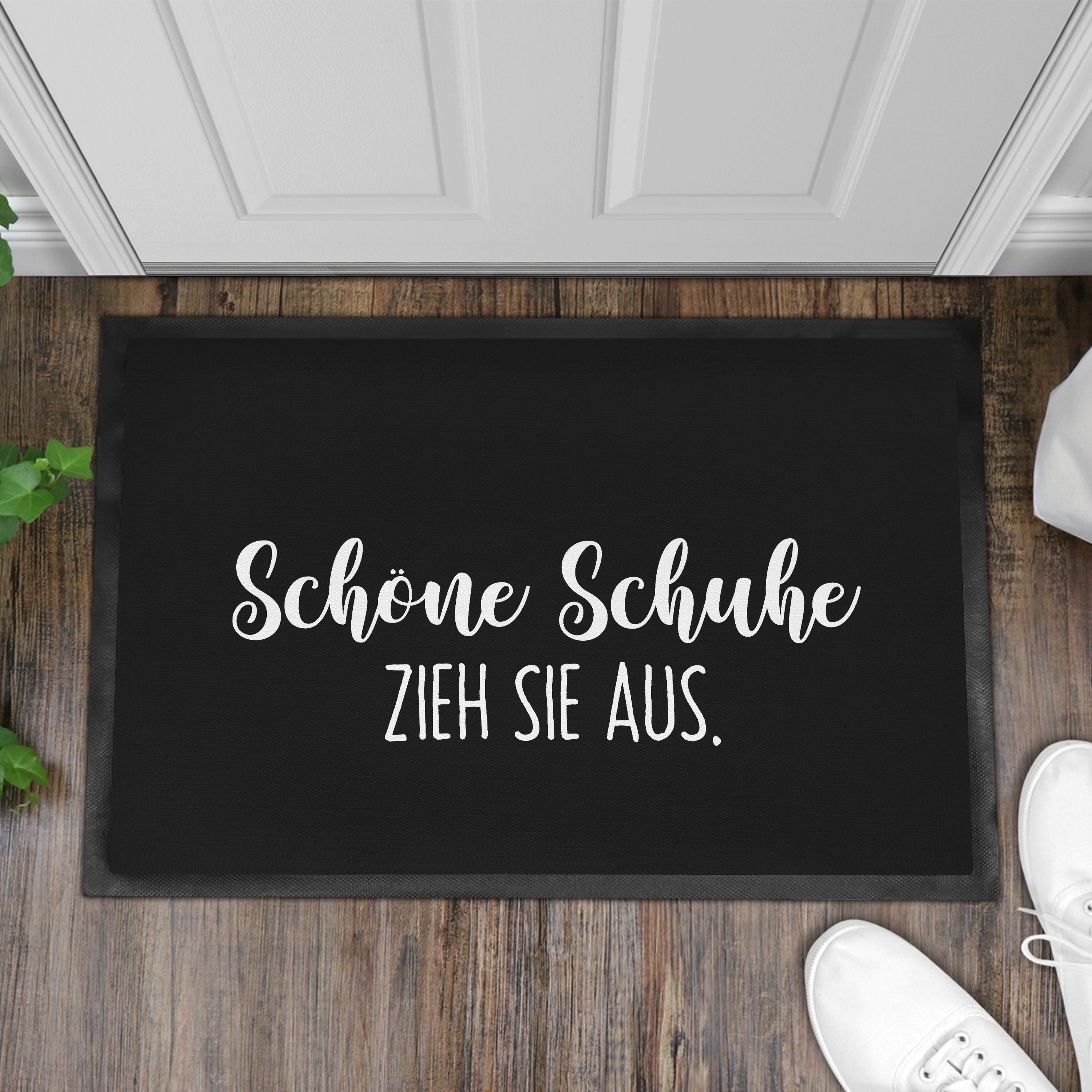 Geschenk, Spruch Schöne Lustige Sie mit Fußmatte Zieh Fußmatte Humor Schuhe Aus Trendation