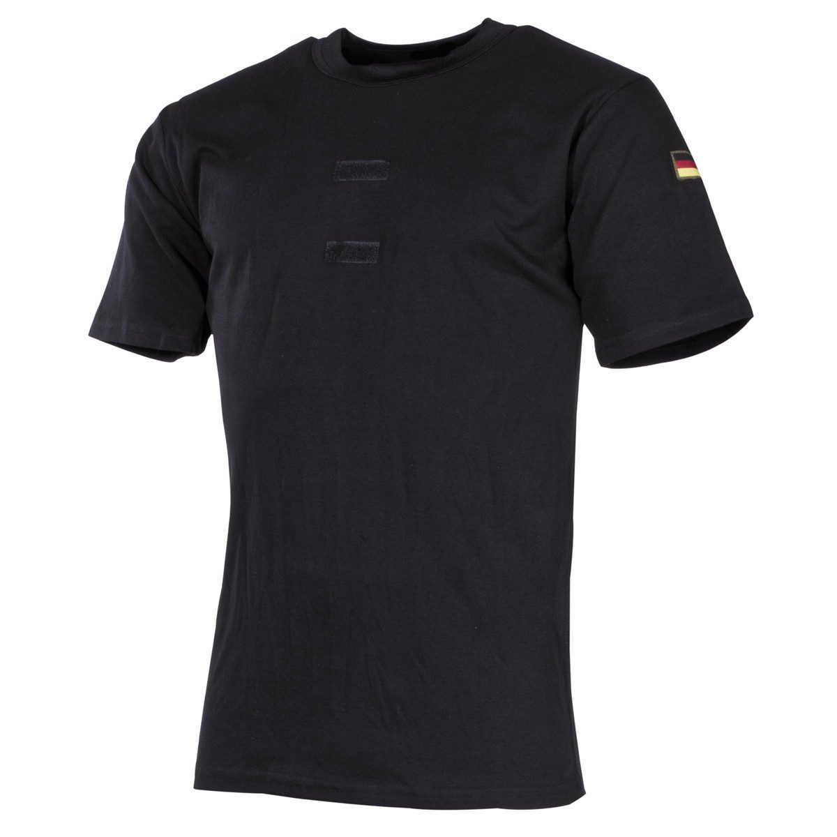 Max Fuchs AG T-Shirt MFH BW Tropenunterhemd, Klett, Nationalitätsabzeichen, schwarz (1-tlg) Atmungsaktiv