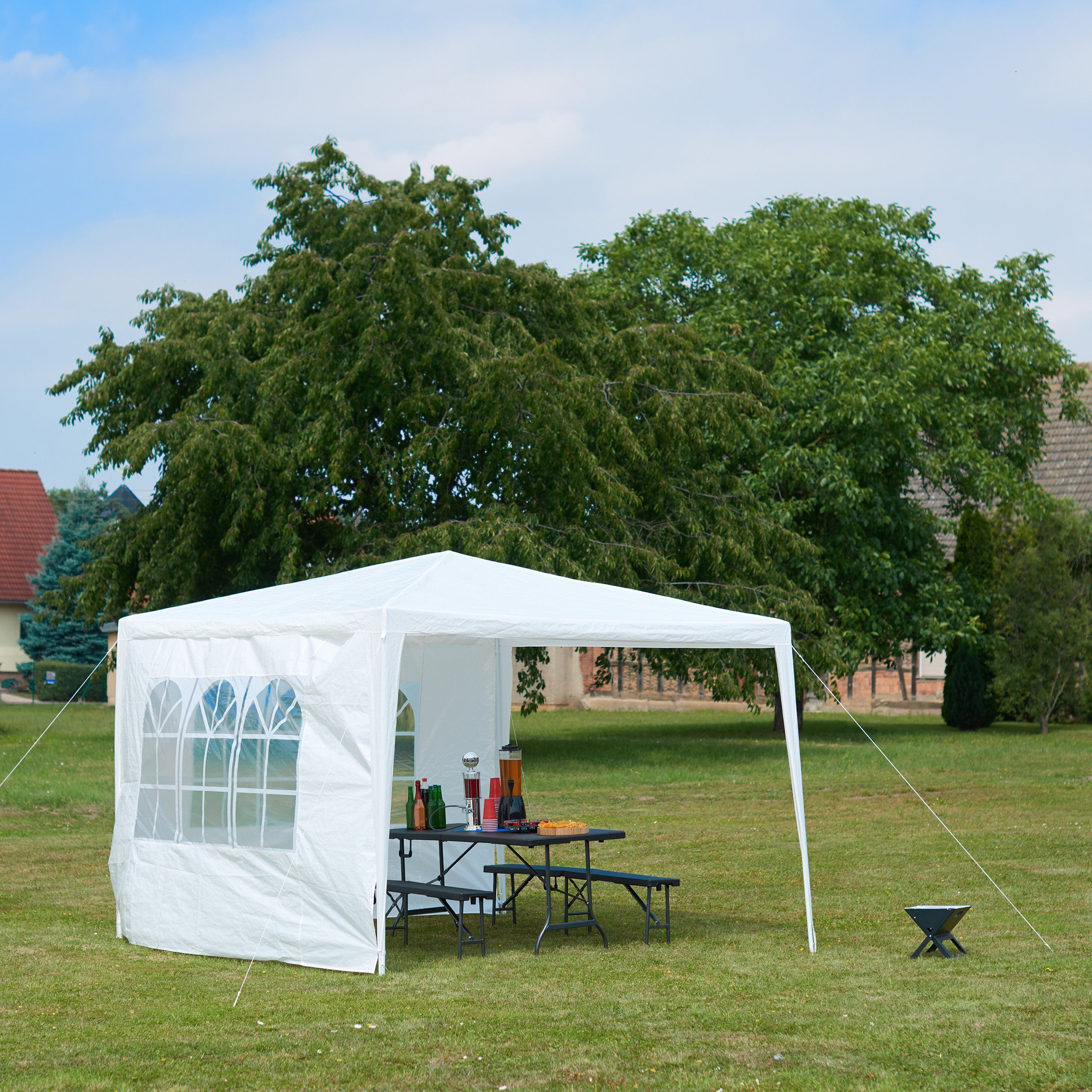 relaxdays Pavillon 3x3 m mit 2 günstig online kaufen