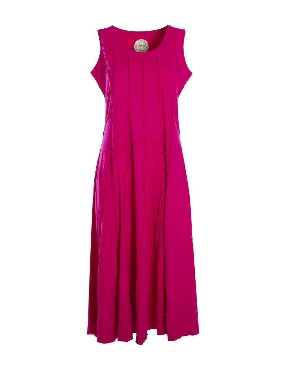 Vishes Sommerkleid Langes Einfarbiges Damen Sommerkleid ohne Ärmel Patchwork Hippie, Boho, Goa Style