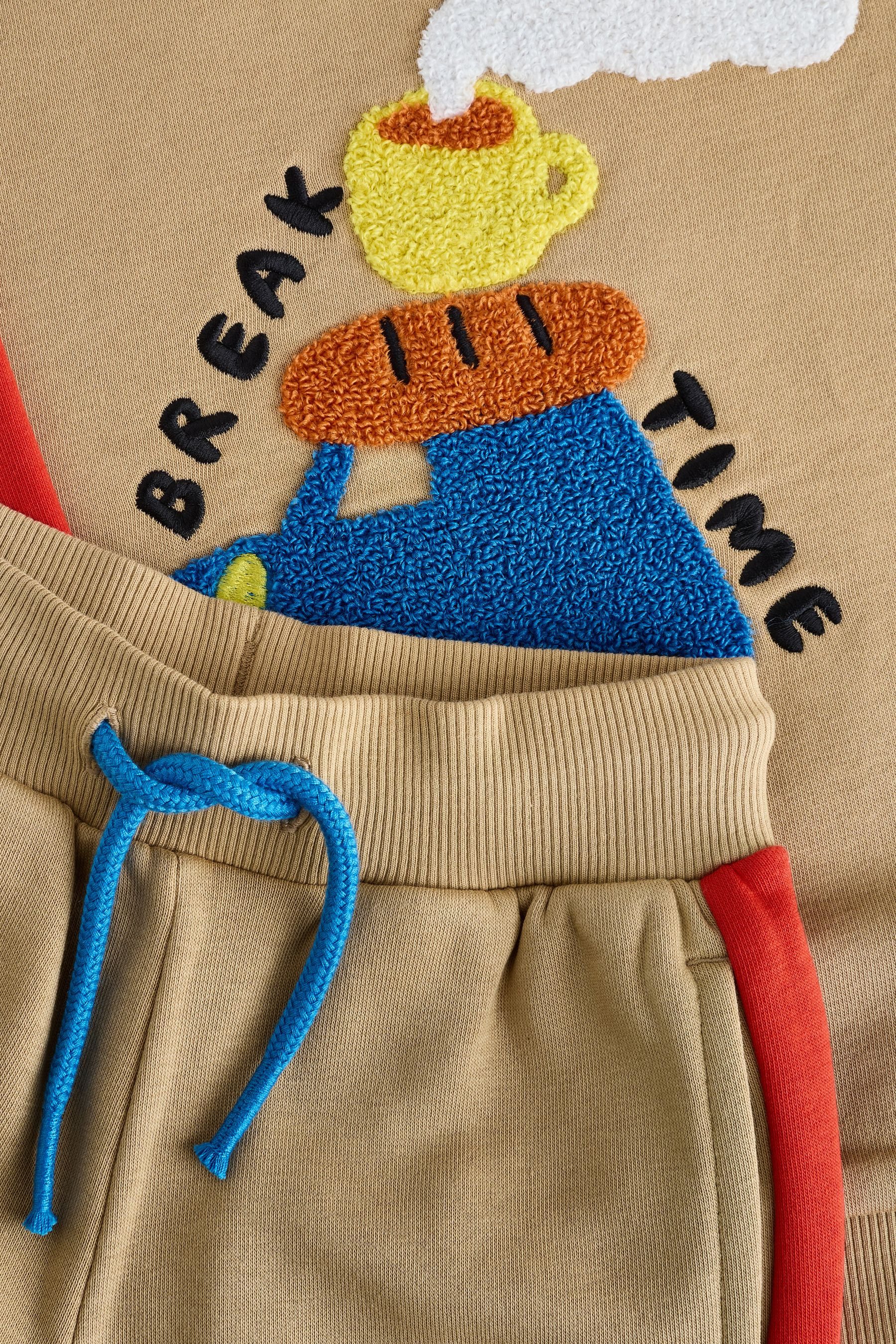 Next Sweat Suit: Sweatshirt and jogging pants in a color block design (2-piece set)