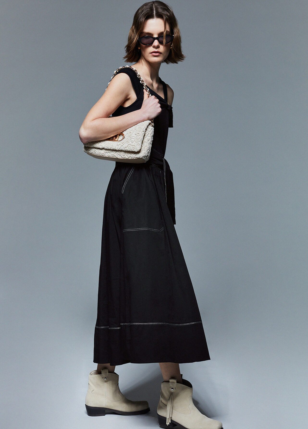 Liu Jo Midikleid ABITO JERSEY - Kleid Damen - Midikleid - Jersey - schwarzes Kleid