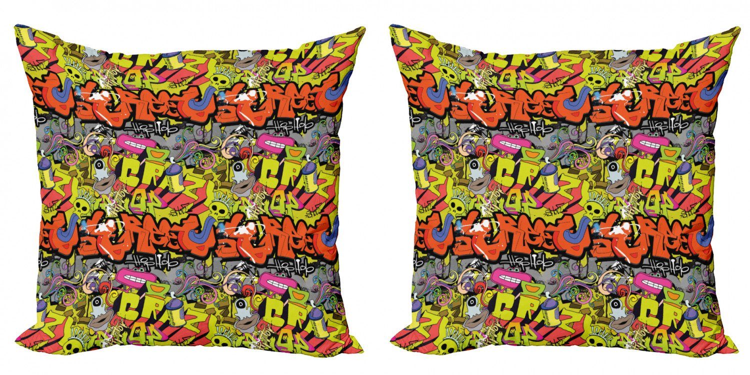 Kultur Stück), Graffiti Modern Digitaldruck, (2 Hop Hip Doppelseitiger Accent Abakuhaus Kissenbezüge Gestaltung