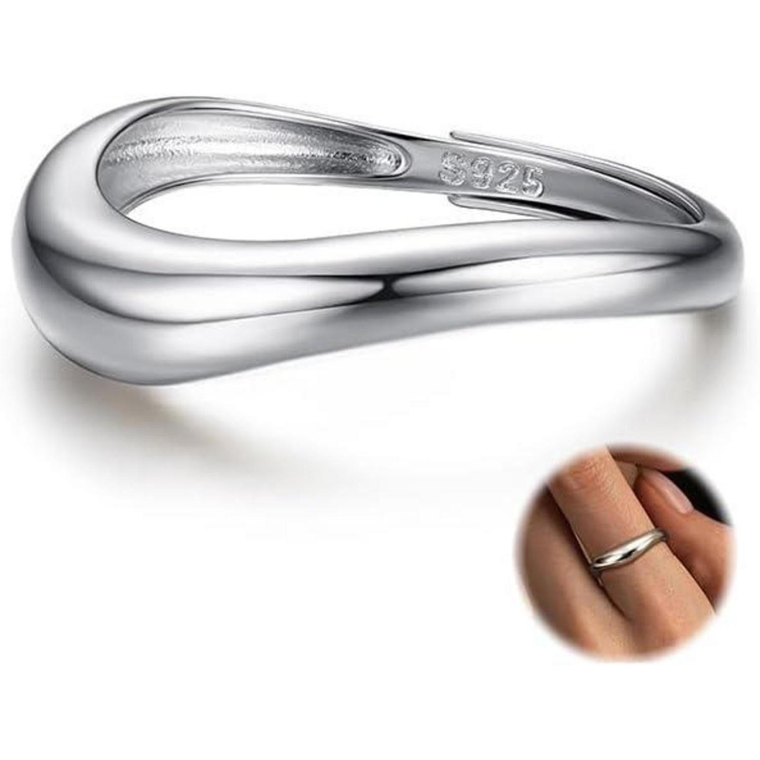Verlobungsring Ring Verlobungsring Damen 14K Vergoldet Rosegold Silber